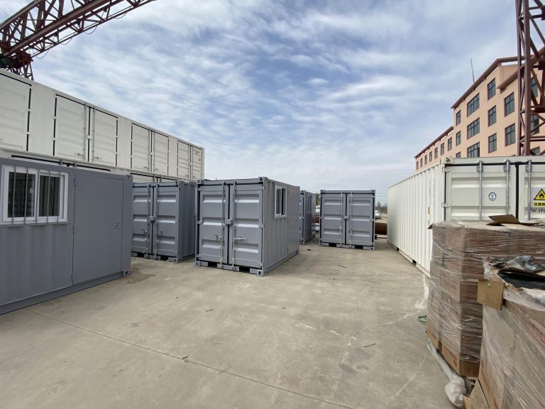 Container houses are temporary structures in public places.